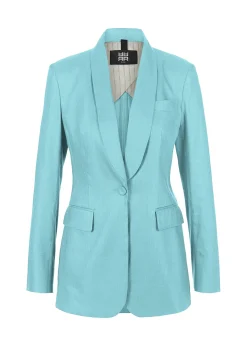 Damen Blazer aus Leinen-Stretch