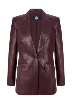 Damen Blazer in Lederoptik