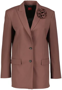 Damen Blazer mit Blumenbrosche AROSEA Relaxed Fit