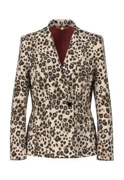 Damen Blazer mit Leo-Print