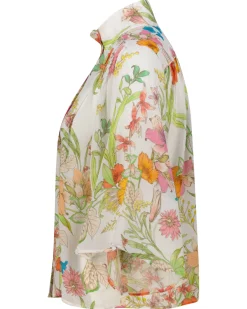 Damen Bluse aus Seide mit Stehkragen