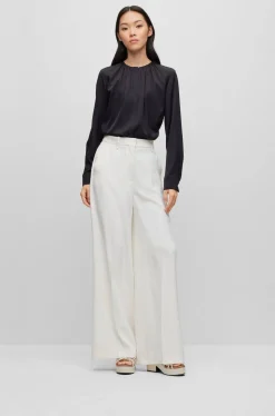 Damen Bluse aus Stretchseide BANORAH Langarm