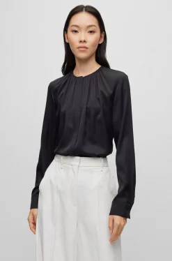 Damen Bluse aus Stretchseide BANORAH Langarm