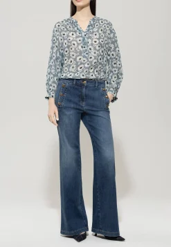 Damen Bluse aus Viskose-Crepe