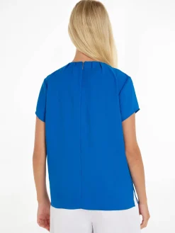 Damen Bluse METAL BAR SHORT SLEEVE BLOUSE Kurzarm