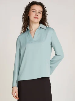 Damen Bluse mit Hemdkragen