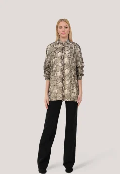 Damen Bluse mit Python-Print THE BOYFRIEND Oversized Fit