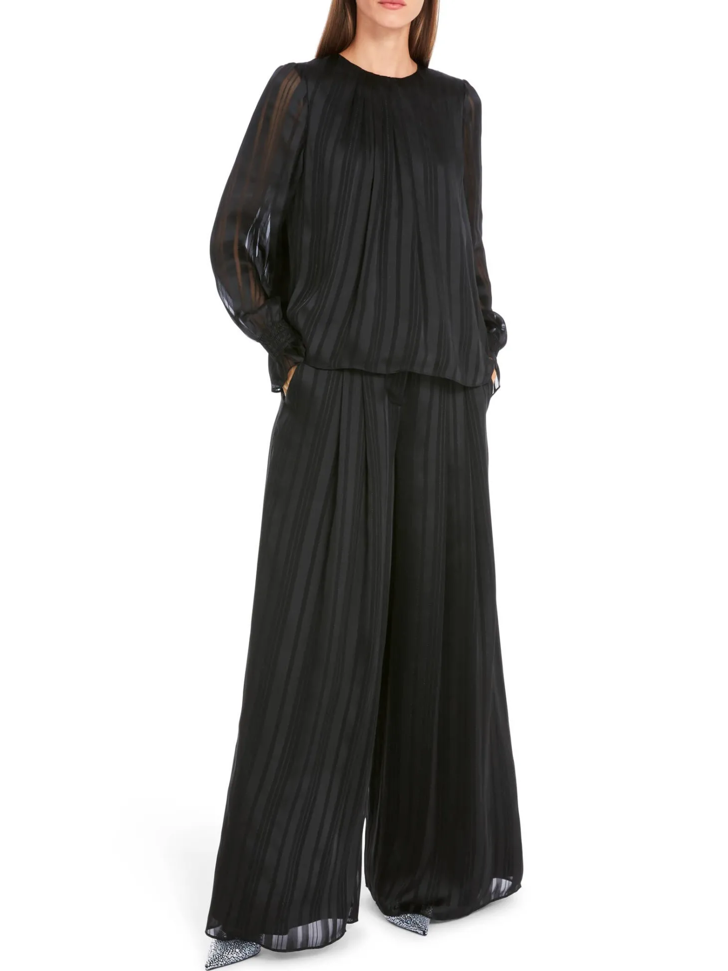 Damen Bluse mit Smok-Details