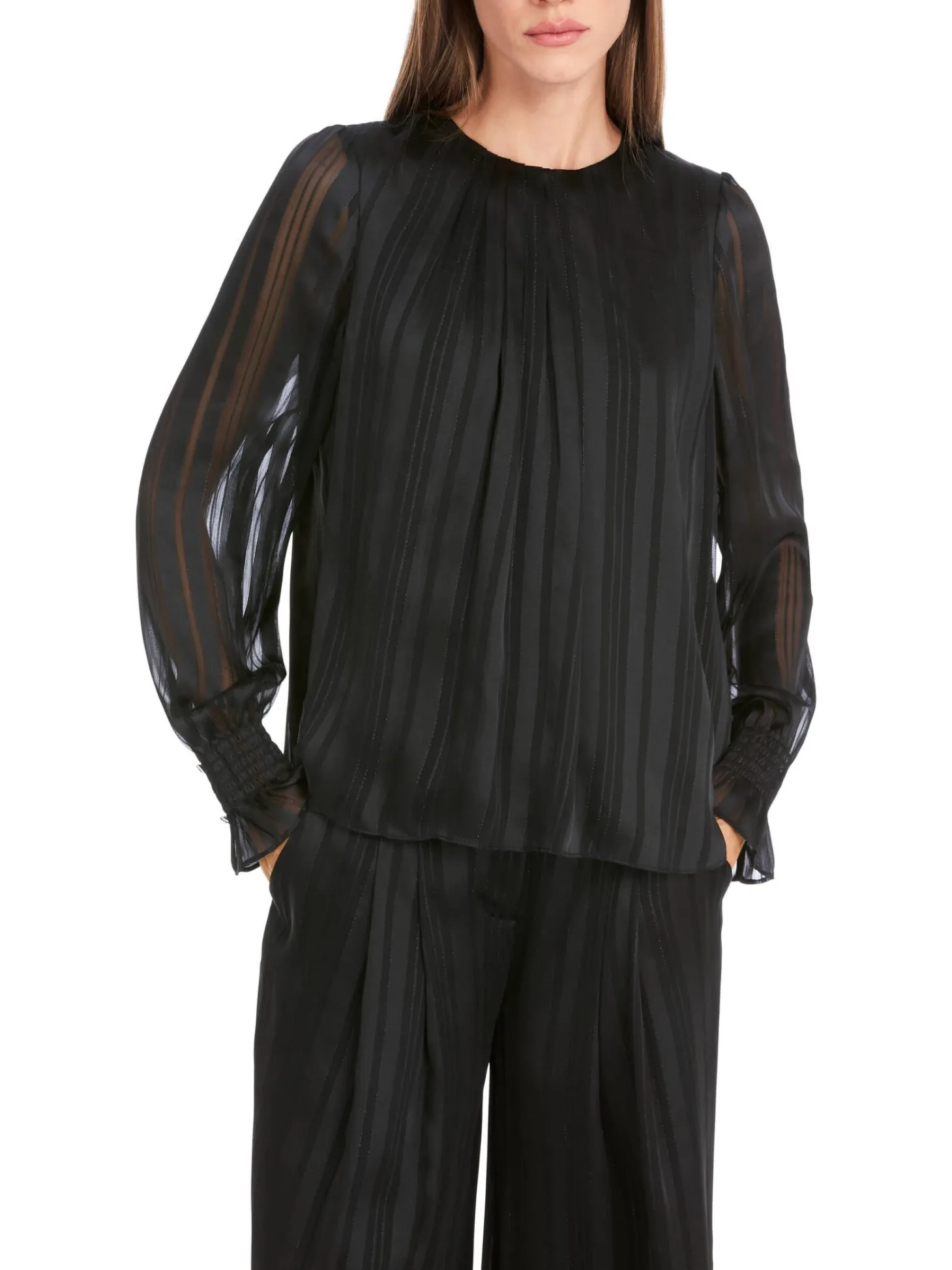 Damen Bluse mit Smok-Details