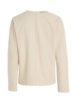 Damen Bluse STRUCTURE TWILL V NECK LS TOP Langarm