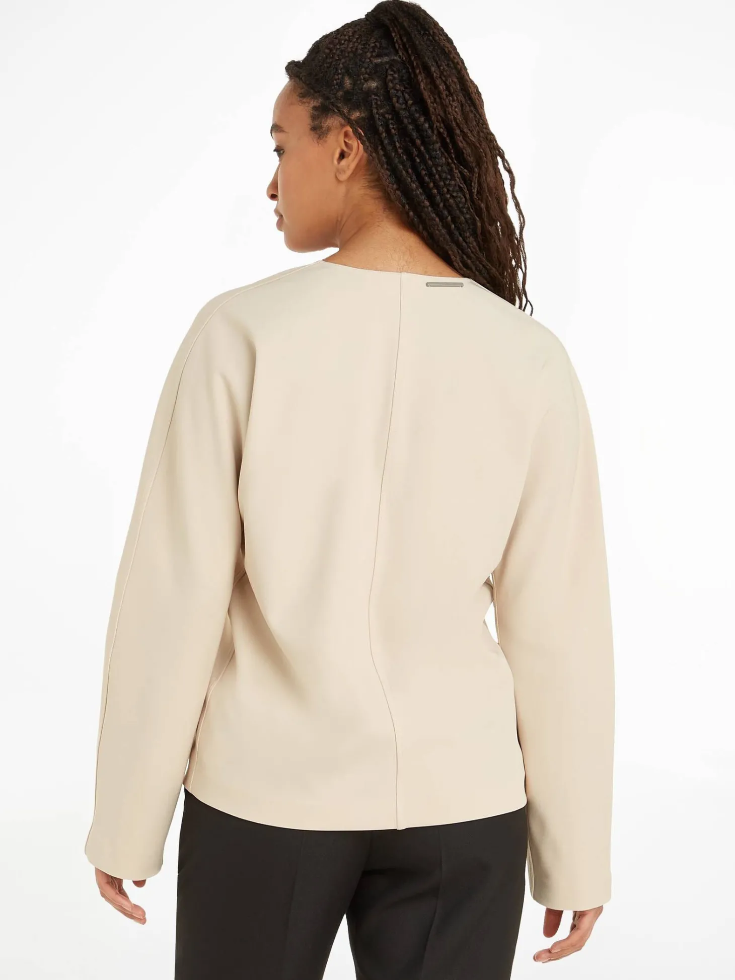 Damen Bluse STRUCTURE TWILL V NECK LS TOP Langarm