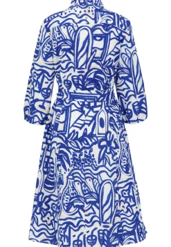 Damen Blusenkleid mit Gemälde-Print