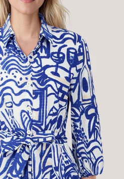 Damen Blusenkleid mit Gemälde-Print