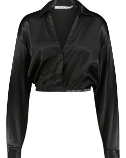 Damen Blusenshirt SHINY Cropped Fit