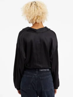 Damen Blusenshirt SHINY Cropped Fit