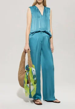 Damen Blusentop mit Bindeband