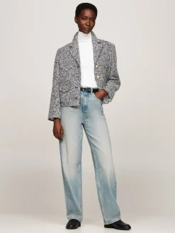 Damen Boucle-Blazer mit Wolle Boxy Fit