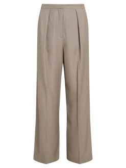 Damen Bundfaltenhose mit Leinen TEXTURED VISCOSE WIDE LEG