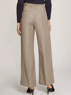 Damen Bundfaltenhose mit Leinen TEXTURED VISCOSE WIDE LEG