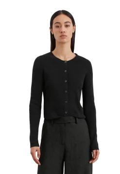 Damen Cardigan Baumwoll-Leinen-Slub-Garn Slim Fit