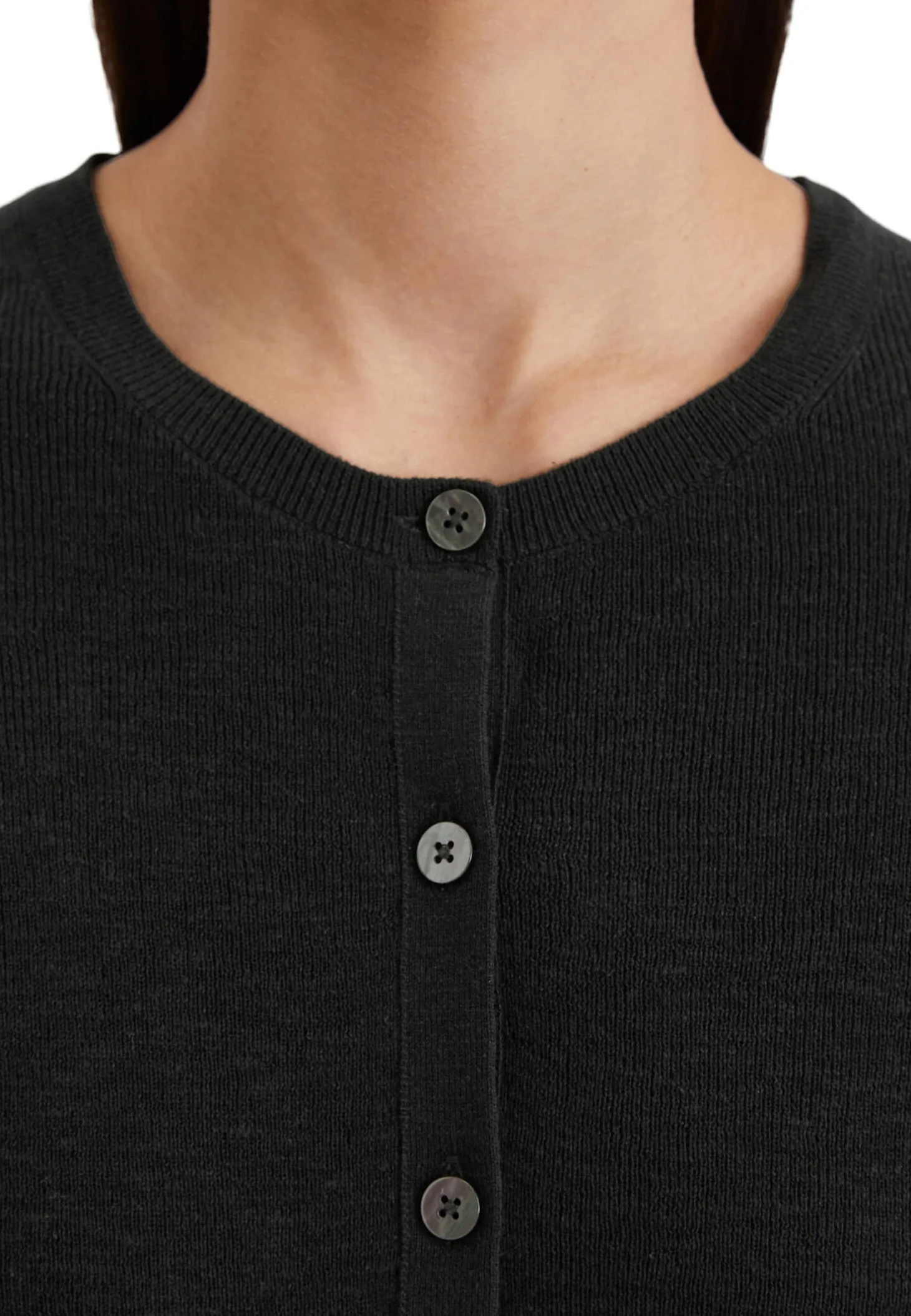 Damen Cardigan Baumwoll-Leinen-Slub-Garn Slim Fit