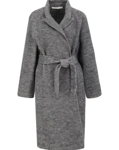 Damen Cardigan lang aus Wolle-Angora-Seide-Mischung