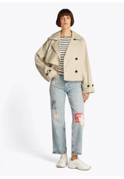 Damen Cropped-Tenchcoat