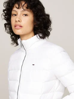 Damen Daunenjacke mit Kapuze und Kunstpelzbesatz Slim Fit