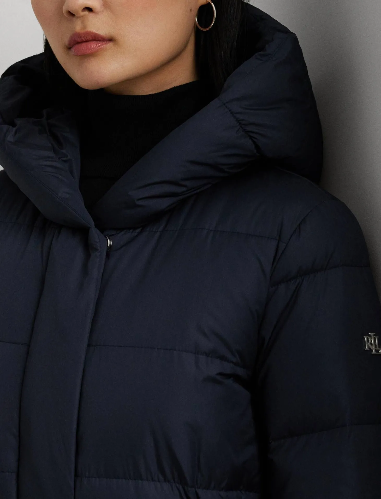 Damen Daunenmantel mit Gürtel und Kapuze