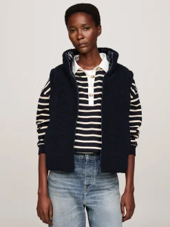 Damen Daunenweste mit Teddy-Fleece