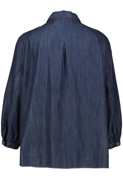 Damen Denim-Bluse mit Schluppe