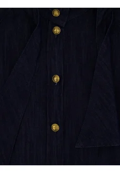 Damen Denim-Bluse mit Schluppe