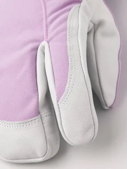 Damen Drei-Finger-Skihandschuhe HELI SKI FEMALE 3 mit Leder