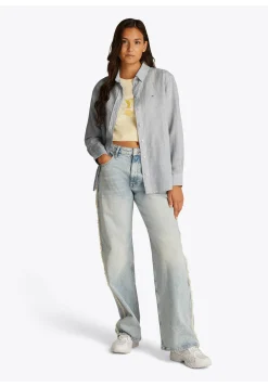 Damen Hemdbluse aus Baumwolle und Leinen