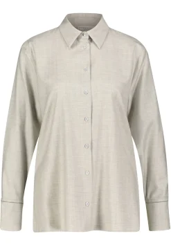 Damen Hemdbluse aus Viskose-Wollmix-Twill