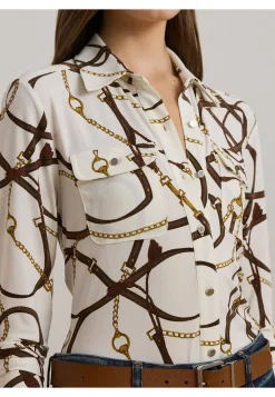 Damen Hemdbluse Jersey mit Gürteldruck Slim Fit