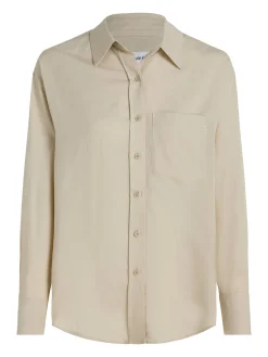 Damen Hemdbluse mit Leinen Relaxed Fit