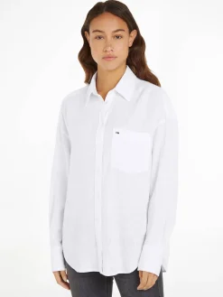 Damen Hemdbluse mit Leinen TJW SP OVR LINEN SHIRT Langarm