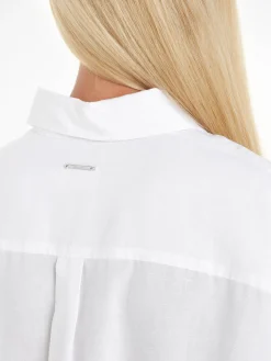 Damen Hemdbluse mit Leinen Relaxed Fit