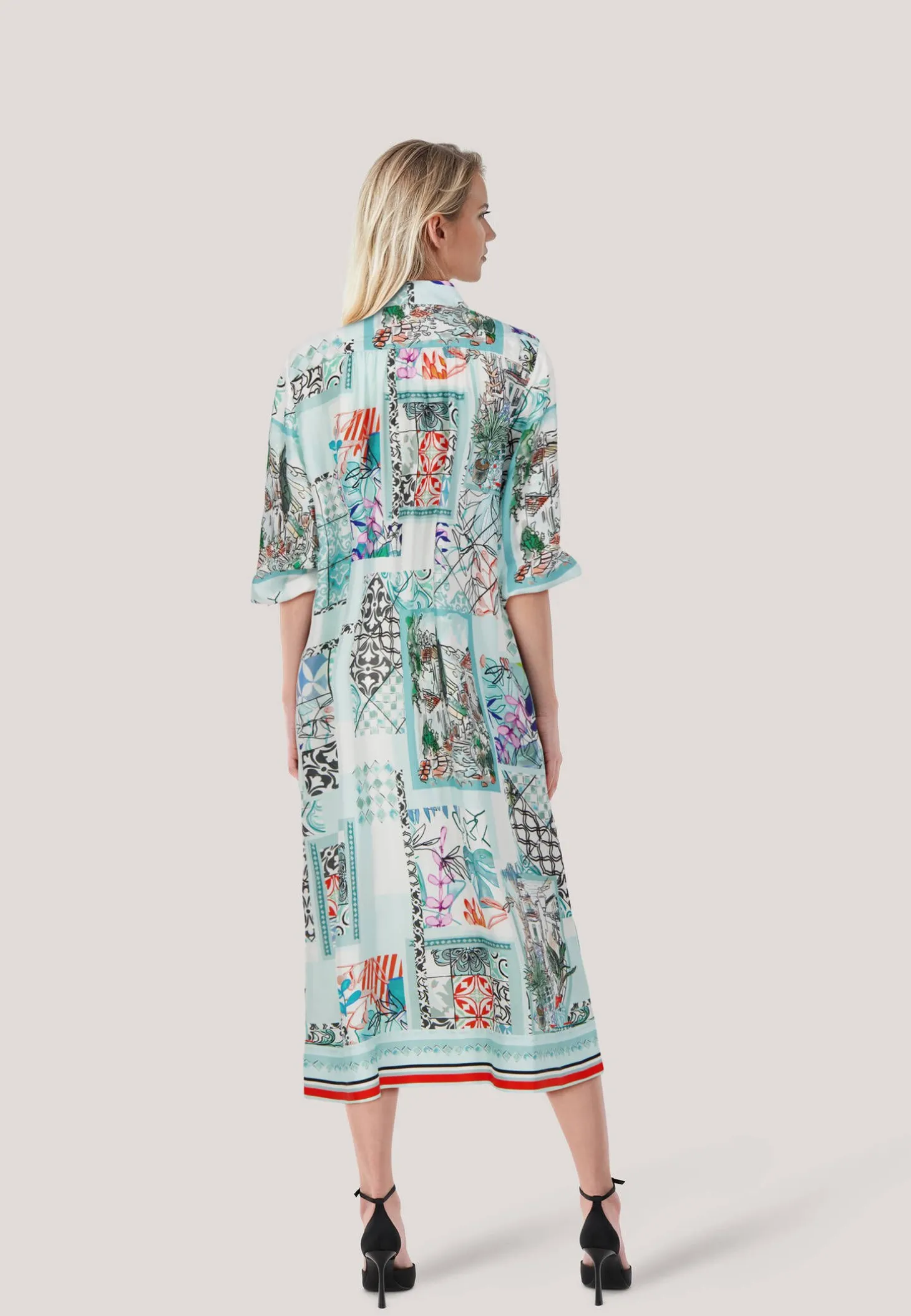 Damen Hemdblusenkleid aus Seide