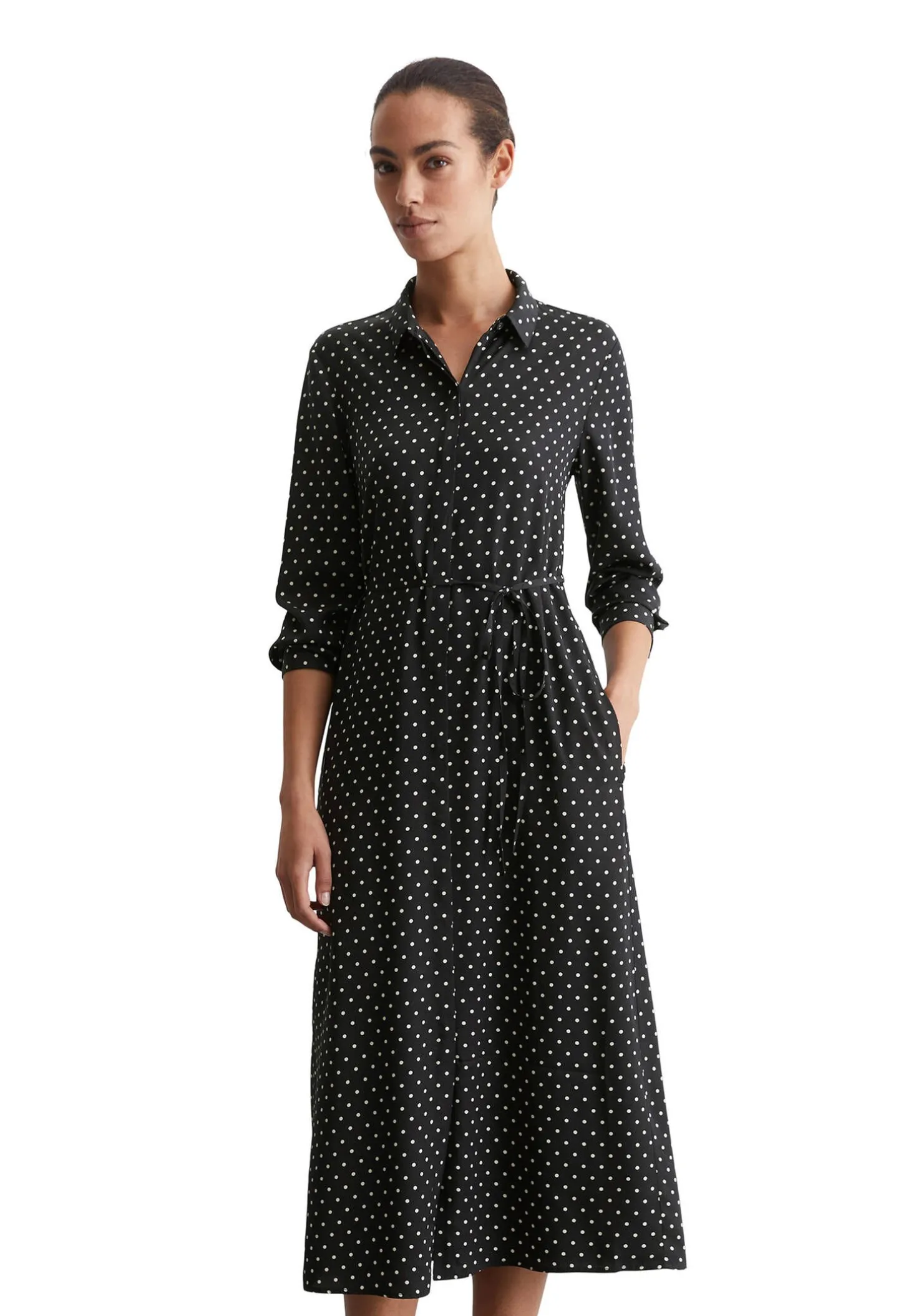 Damen Hemdblusenkleid aus Viskose-Twill Regular Fit