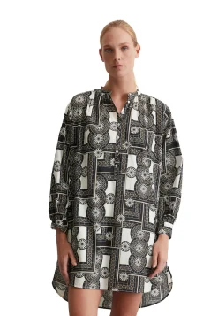 Damen Hemdblusenkleid aus leichtem Bio-Baumwoll-Voile