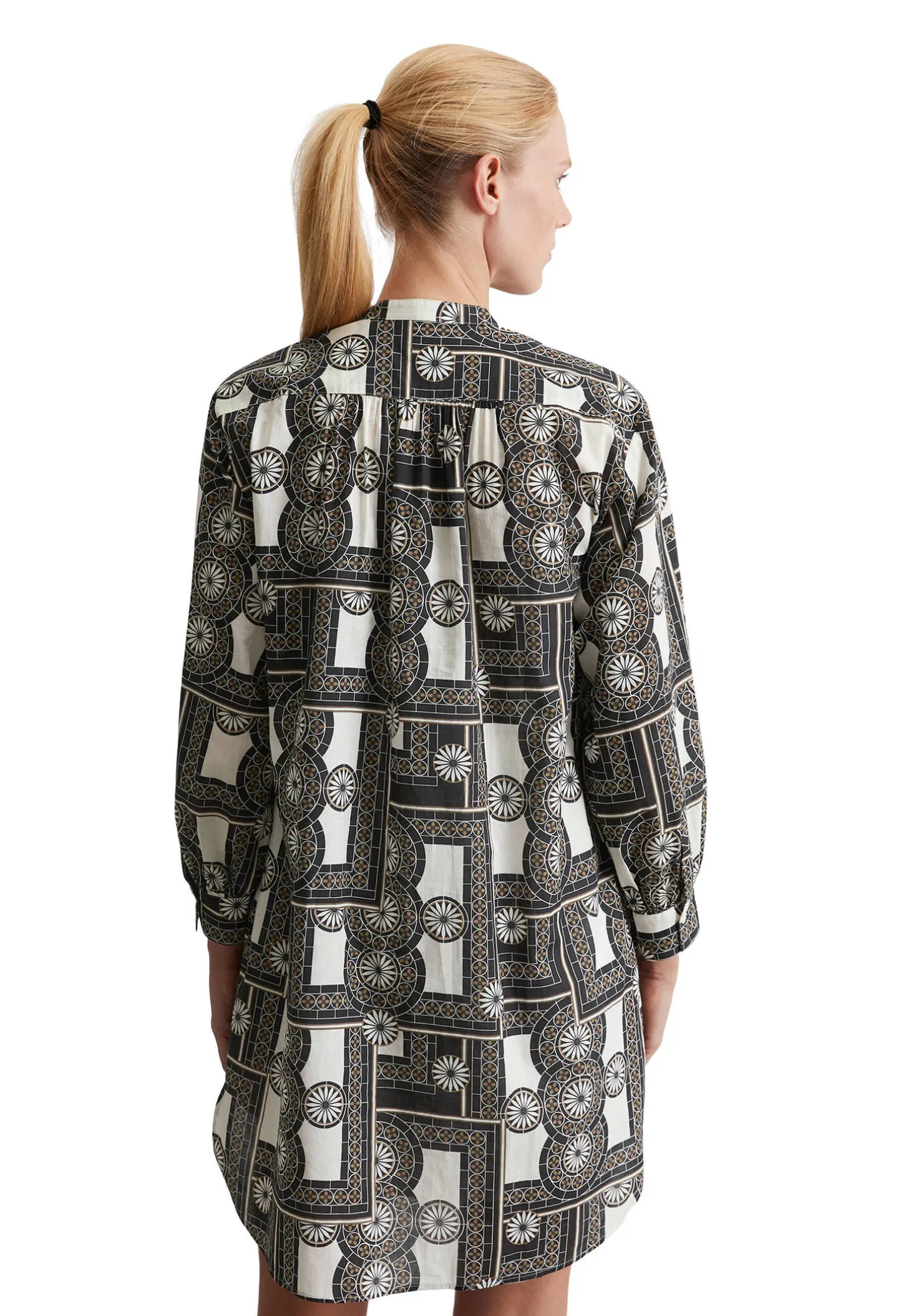 Damen Hemdblusenkleid aus leichtem Bio-Baumwoll-Voile