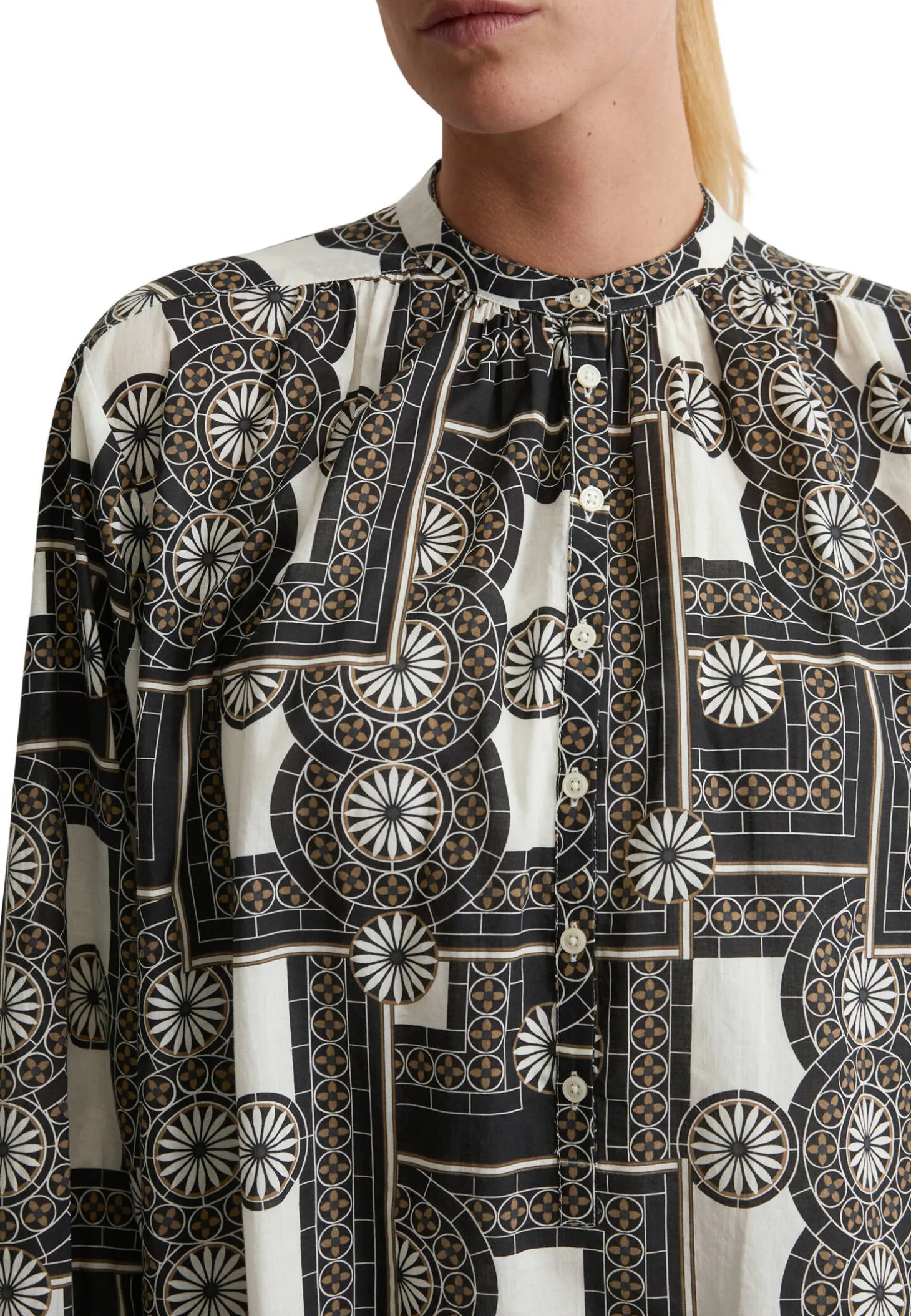 Damen Hemdblusenkleid aus leichtem Bio-Baumwoll-Voile