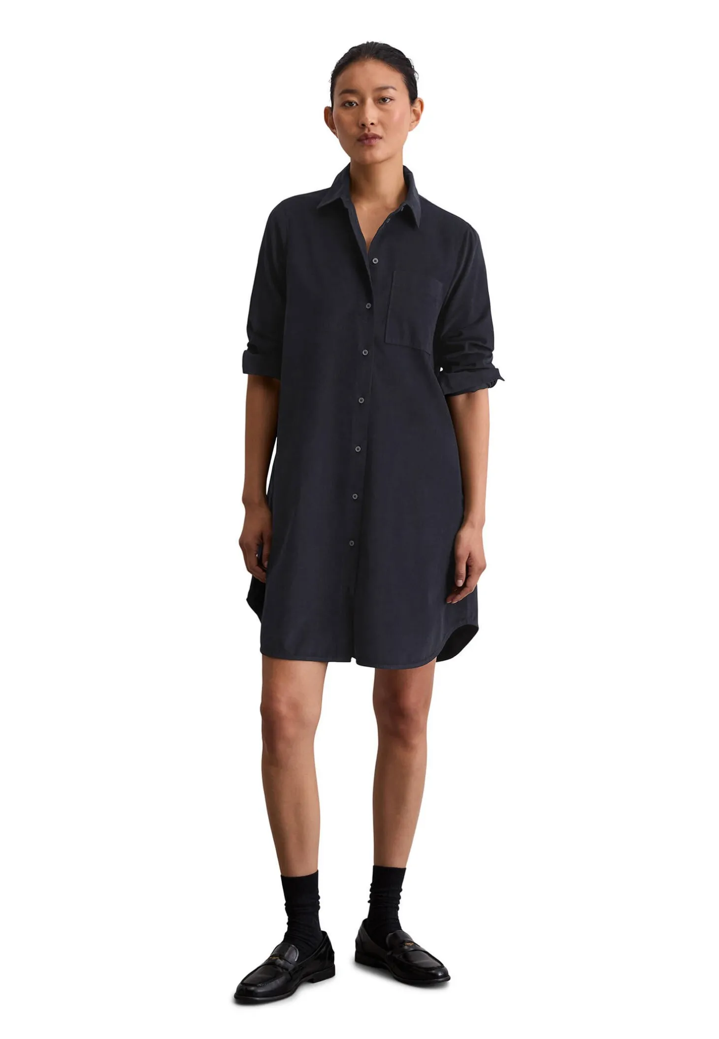 Damen Hemdblusenkleid aus Baumwolle und Lyocell