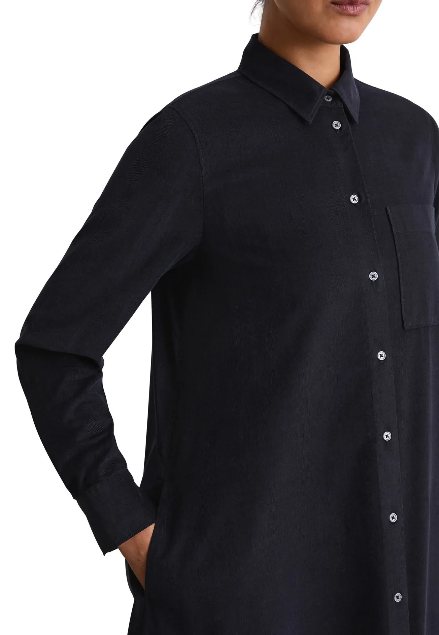 Damen Hemdblusenkleid aus Baumwolle und Lyocell