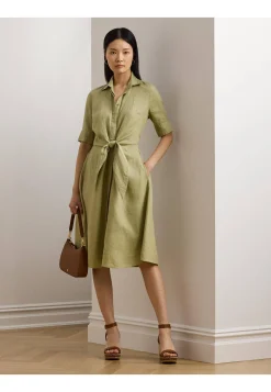 Damen Hemdblusenkleid aus Leinen