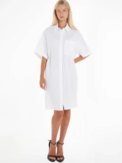 Damen Hemdblusenkleid mit Leinen Relaxed Fit