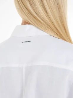 Damen Hemdblusenkleid mit Leinen Relaxed Fit