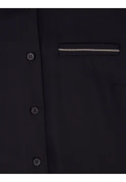 Damen Hemdblusenkleid mit Wolle